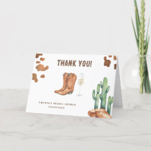 Western Boots & Bubbly Merci Cadeau de douche de m