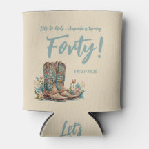 Western Boots Floral Veertigste Verjaardagsfeest