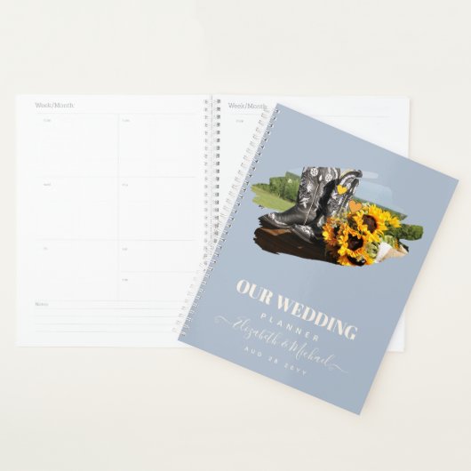 Western Boots tournesol Mariage rustique (Devant avec enveloppe)