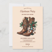 Western Bow & Boots Christmas  Kaart (Voorkant)