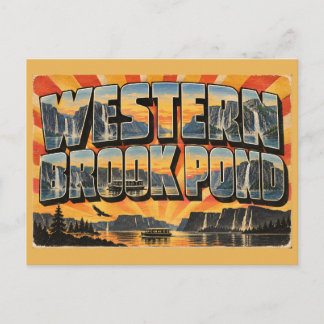 Western Brook Pond NL Fjord Boot Tour Kunst Briefkaart