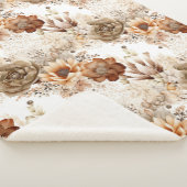 Western Brown Cream Southwest Floral Sherpa Deken (3/4)