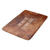 Western Brown Howdy Cowboy Brown Badmat (Gekanteld)