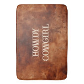 Western Brown Howdy Cowboy Brown Badmat (Voorkant Verticaal)