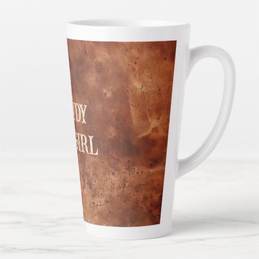 Western Brown Howdy Cowboy Brown Latte Mok (Rechts)