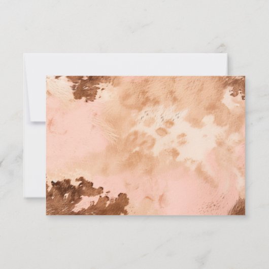 Western Bruiloft Blush Roze Koeienhuid RSVP-kaart RSVP Kaartje (Achterkant)