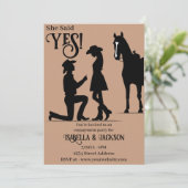 Western Bruiloft Verloving Kaart (Staand voorkant)