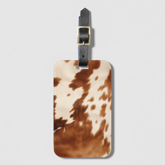 Western bruin crème Koeienhuid Bagagelabel (Voorkant (verticaal))