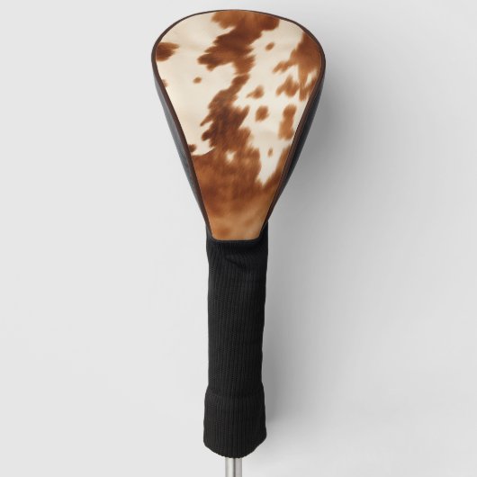 Western bruin crème Koeienhuid Golfheadcover (Voorkant)