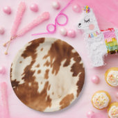 Western bruin crème Koeienhuid Papieren Bordje (Feest)