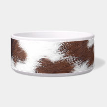 Western Bruin Koeienhuid Grote Pet Bowl