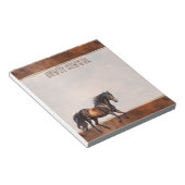 Western bruin paard cowboy cowgirl notitieblok (Schuin)