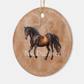 Western bruin paard keramisch ornament (Links)