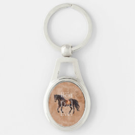 Western bruin paard sleutelhanger