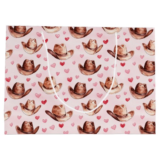 Western Bruin Roze Cowgirl Petten Harten Verjaarda Groot Cadeauzakje (Achterkant)