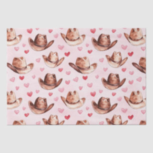 Western Bruin Roze Cowgirl Petten Harten Verjaarda Tissuepapier