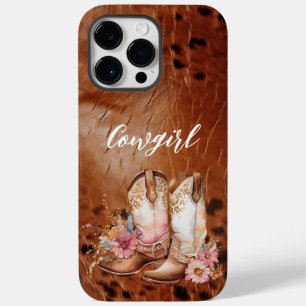 Western bruin zwart cowgirl laarzen Case-Mate iPhone 14 pro max hoesje