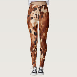Western bruin zwart crème Koeienhuid Leggings