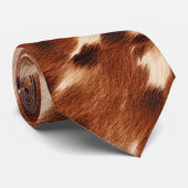 Western bruin zwart crème Koeienhuid Stropdas (Opgerold)