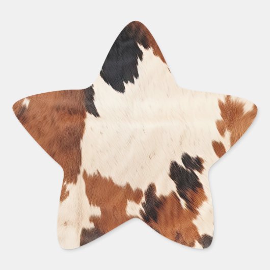 Western bruin zwart wit Koeienhuid Ster Sticker (Voorkant)