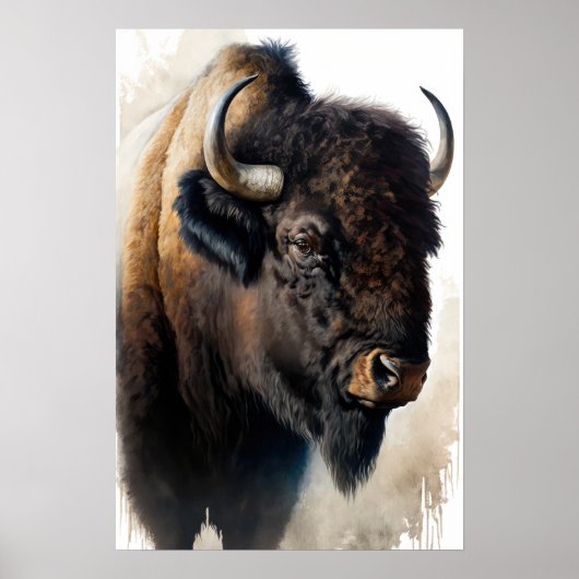 Western Buffalo Art Print Poster (Voorkant)