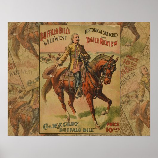  Western buffel Bill Wild West Show Poster (Voorkant)