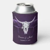 Western Bull Koe schedel donker Paarse wit rustiek Blikjeskoeler (Blikje Achterkant)