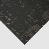  Western Bull Skull Black Onderdruk Tissuepapier (Detail)