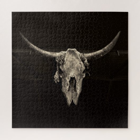 Western Bull Skull Country Cowboy Rustic Legpuzzel (Verticaal)
