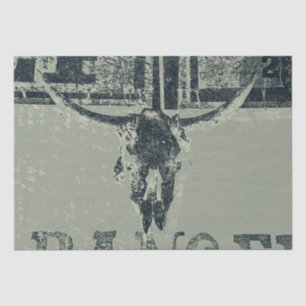  Western bull Skull Green Old Rustic Tissuepapier