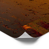 Western  Bull Skull Rust Sinaasappel Land Poster (Hoek)