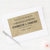 Western Burlap Mariage Étiquette de bouteille d'ea (Enveloppe)