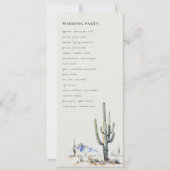Western Cactus Desert Programme de mariage paysage (Dos)