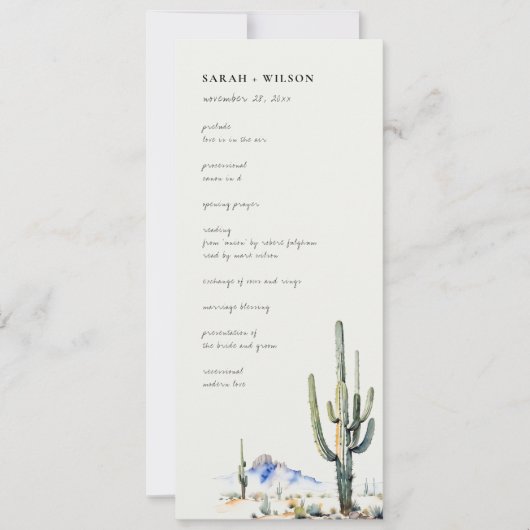 Western Cactus Desert Programme de mariage paysage (Devant)