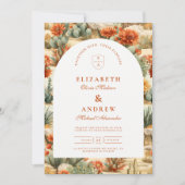 Western Cactus Garden Wedding Kaart (Voorkant)