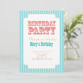 Western carnaval - Birthday Party - Blue & Coral Kaart (Staand voorkant)