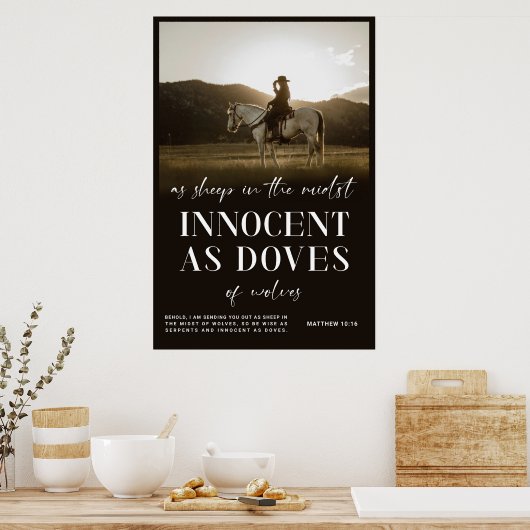 Western Christelijk Poster, Matteüs Bijbelvers Poster (Keuken)