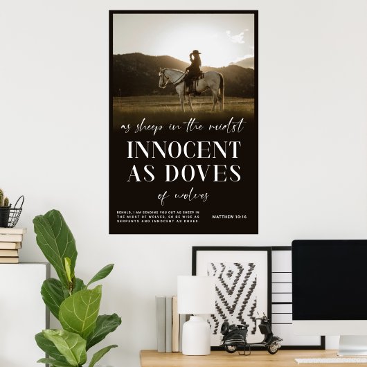 Western Christelijk Poster, Matteüs Bijbelvers Poster (Thuiskantoor)