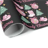 Western Christmas Coquette Howd Girly Boots Hat  Cadeaupapier (Rol Hoek)