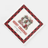 Western Christmas napkins farmhouse tartan pattern Servet (Hoek)