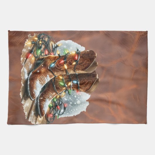 Western Christmas  Theedoek (Horizontaal)