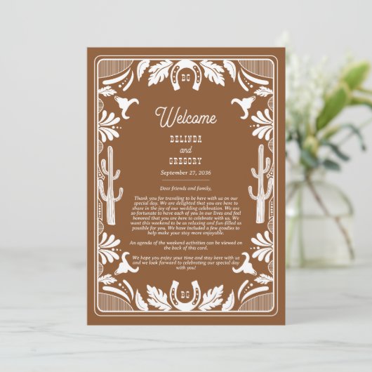 Western Country Cowboy Bruin Bruin Route Programma (Staand voorkant)