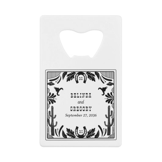 Western Country Cowboy Rustic Wedding  Kredietkaart Flessenopener (Voorkant)