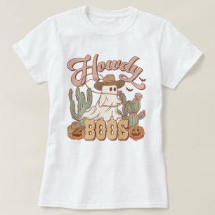 Western Country Cowgirl Howdy Boos Funny Halloween T-shirt