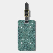 Western Country mode Teal Turquoise Leder Bagagelabel (Voorkant verticaal)