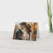 Western Couple Photo Carte de remerciements pliée (Devant)