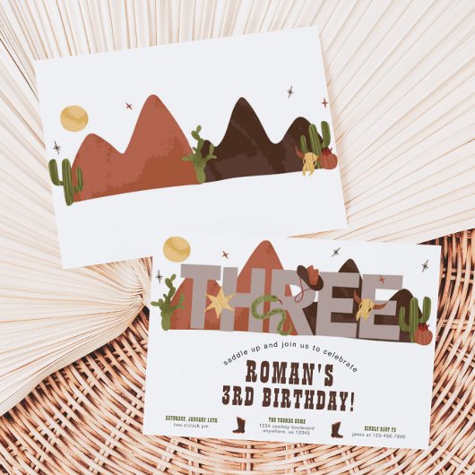 Western Cowboy 3e anniversaire Invitation