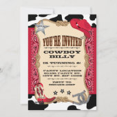 Western, Cowboy Anniversaire, 5x7 Invitation (Devant)