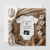 Western Cowboy Baby Announcement Kaart (Voorkant)