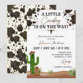 Western Cowboy Baby shower Invitation (Devant / Derrière)